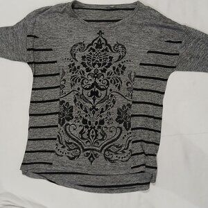 Gray Lightweight Long  Sleeve Top